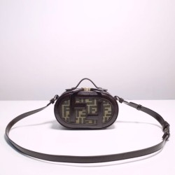 affordable luxury brand fendi O’Lock Mini Camera Case brown graphic fabric mini bag