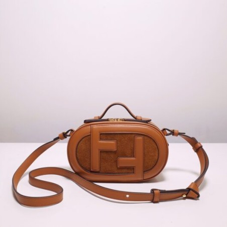 affordable luxury brand fendi O’Lock Mini Camera Case brown leather mini bag