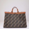 affordable luxury brand fendi Peekaboo X-Tote Medium Bag dark green and brown leather