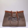 affordable luxury brand fendi Peekaboo X-Tote Medium Bag light brown canvas