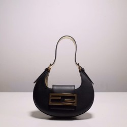 affordable luxury fendi Mini Cookie Black satin mini bag