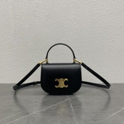 Affordable luxury MINI BESACE TRIOMPHE IN SHINY CALFSKIN BLACK