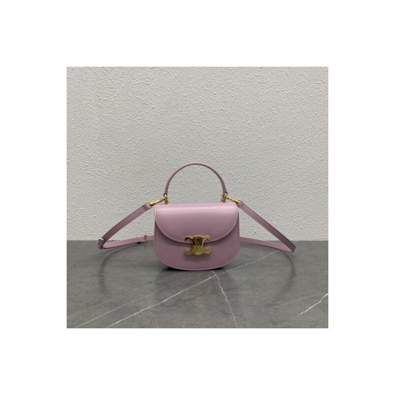 Affordable luxury TEEN CHAIN BESACE TRIOMPHE IN SHINY CALFSKIN PINK