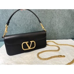 Affordable luxury Valentino LOCÒ CALFSKIN SHOULDER BAG black