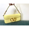 Affordable luxury Valentino LOCÒ CALFSKIN SHOULDER BAG yellow