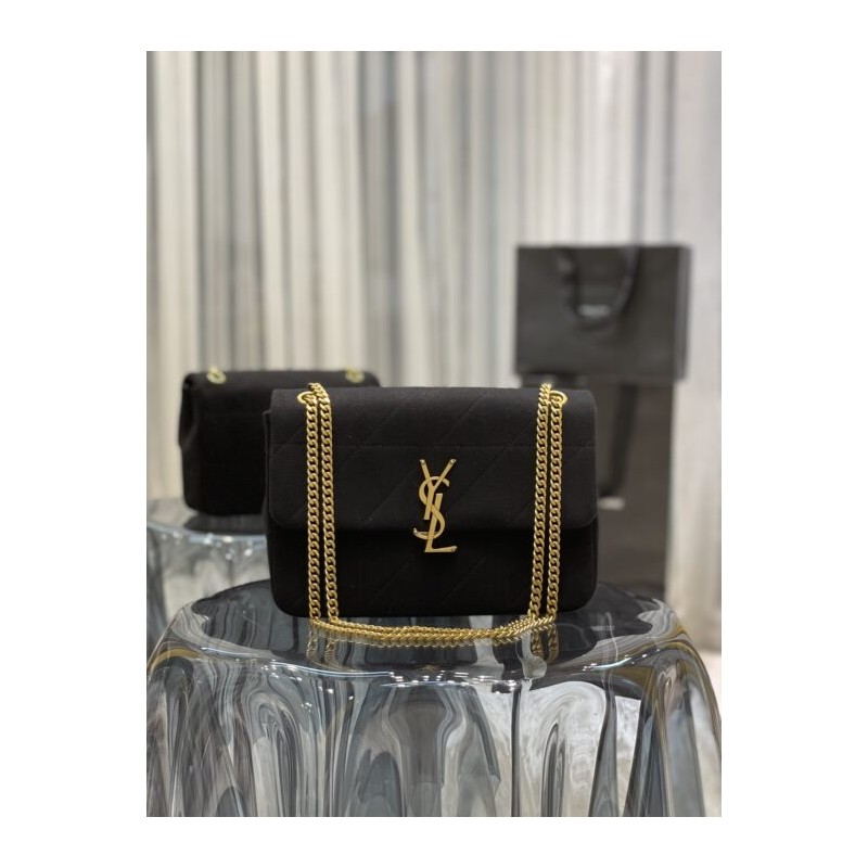 Affordable luxury YSl JAMIE MEDIUM CHAIN BAG ‘CARRÉ RIVE GAUCHE’ IN JERSEY