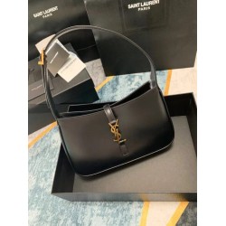 Affordable luxury YSl LE 5 À 7 IN BLACK SMOOTH LEATHER hobo bag