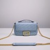 Baguette Chain Midi Light blue leather bag