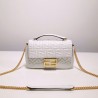 Baguette Chain Midi White nappa leather bag