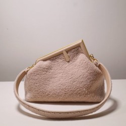 Fendi First Medium Pink sheepskin bag