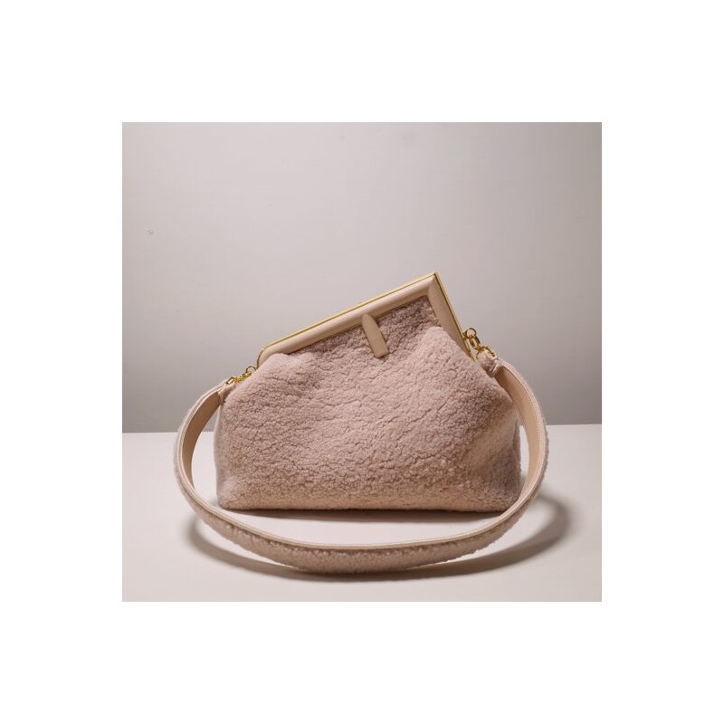 Fendi First Medium Pink sheepskin bag