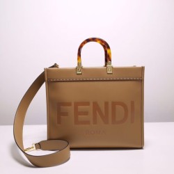 Fendi Sunshine Medium Beige leather shopper bag