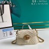 GG Marmont mini top handle bag white leather