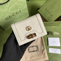 Gucci Diana Leather Card Case Wallet G1689 designer