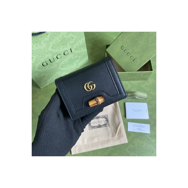 Gucci Diana Leather Card Case Wallet G1690 designer