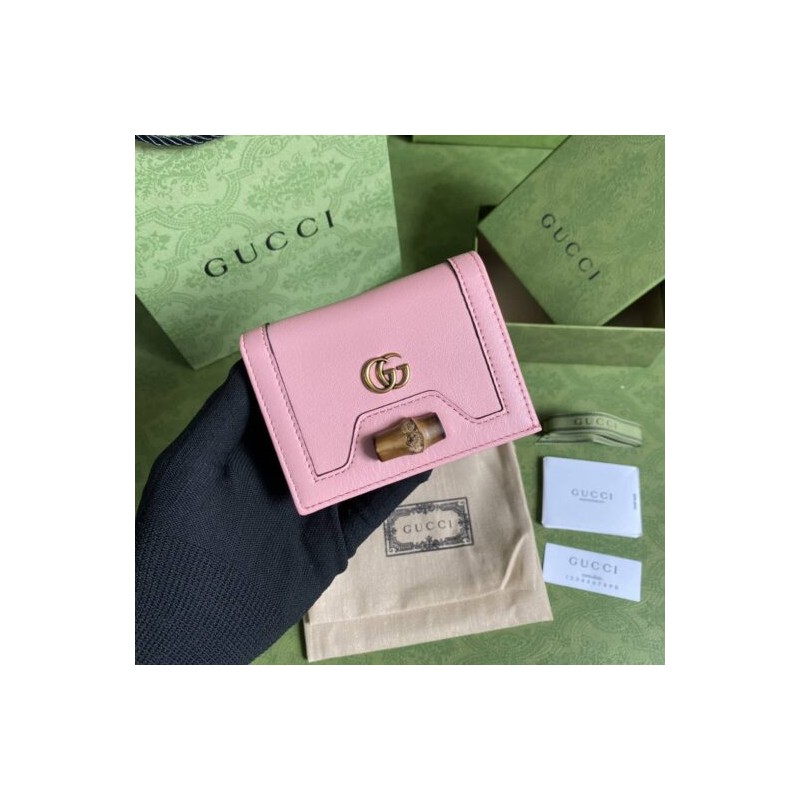Gucci Diana Leather Card Case Wallet G1691 designer