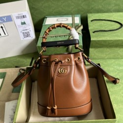 Gucci Diana mini bucket bag brown color
