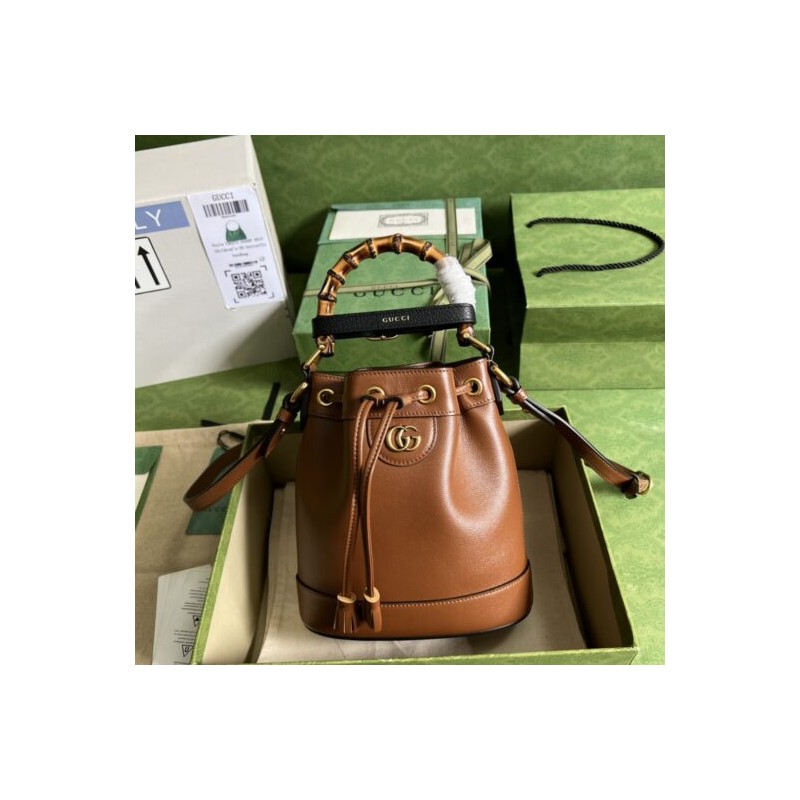 Gucci Diana mini bucket bag brown color