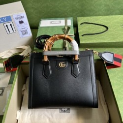 Gucci Diana small tote bag black leather