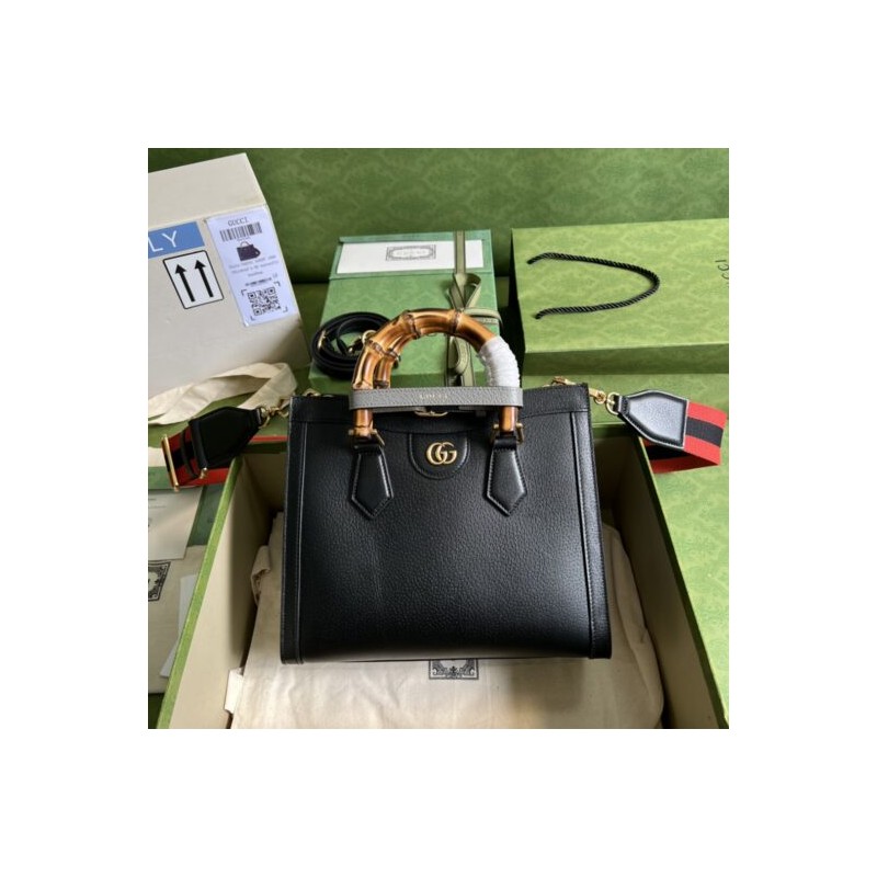 Gucci Diana small tote bag black leather