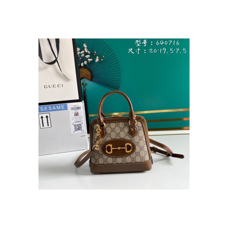 Gucci Horsebit 1955 mini top handle bag brown