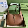 Jackie 1961 small natural brown grain leather bag