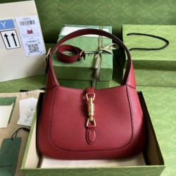Jackie 1961 small natural red grain leather bag