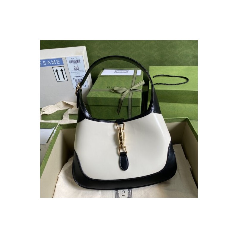 Jackie 1961 small shoulder bag black and white leather