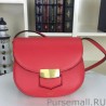 7 Star Celine Small Trotteur Bag In Red Calfskin