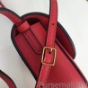 7 Star Celine Small Trotteur Bag In Red Calfskin