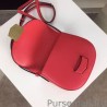 7 Star Celine Small Trotteur Bag In Red Calfskin