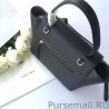 Replica Celine Mini Belt Tote Bag In Black Grained Leather