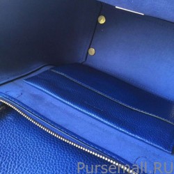 Luxury Celine Mini Belt Tote Bag In Indigo Grained Leather