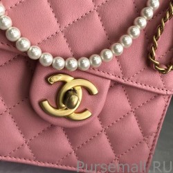 1:1 Mirror Chain With Pearl Bag AS0582 Rose