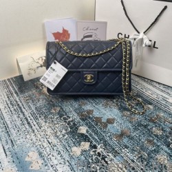 Wholesale Large Crossbody Bag Grained Calfskin AS2358 Dark Blue