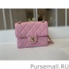 Replicas Calfskin Mini Sqaure Flap Bag AS2468 Pink