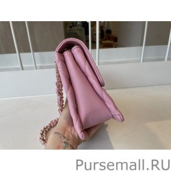 Replicas Calfskin Mini Sqaure Flap Bag AS2468 Pink