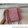 Replicas Calfskin Mini Sqaure Flap Bag AS2468 Pink