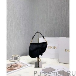 Fashion Christian Dior Mini Saddle Velvet Bag Black