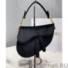 Fashion Christian Dior Mini Saddle Velvet Bag Black