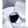 Fashion Christian Dior Mini Saddle Velvet Bag Black