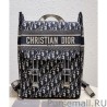Luxury Christian Dior Backpack in blue Dior Oblique embroidered canvas Dark Blue