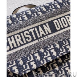 Luxury Christian Dior Backpack in blue Dior Oblique embroidered canvas Dark Blue