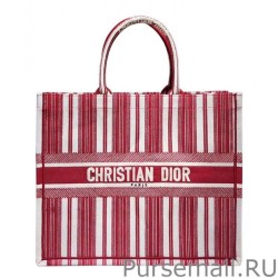 1:1 Mirror Christian Dior Book Tote bag M1286 Red