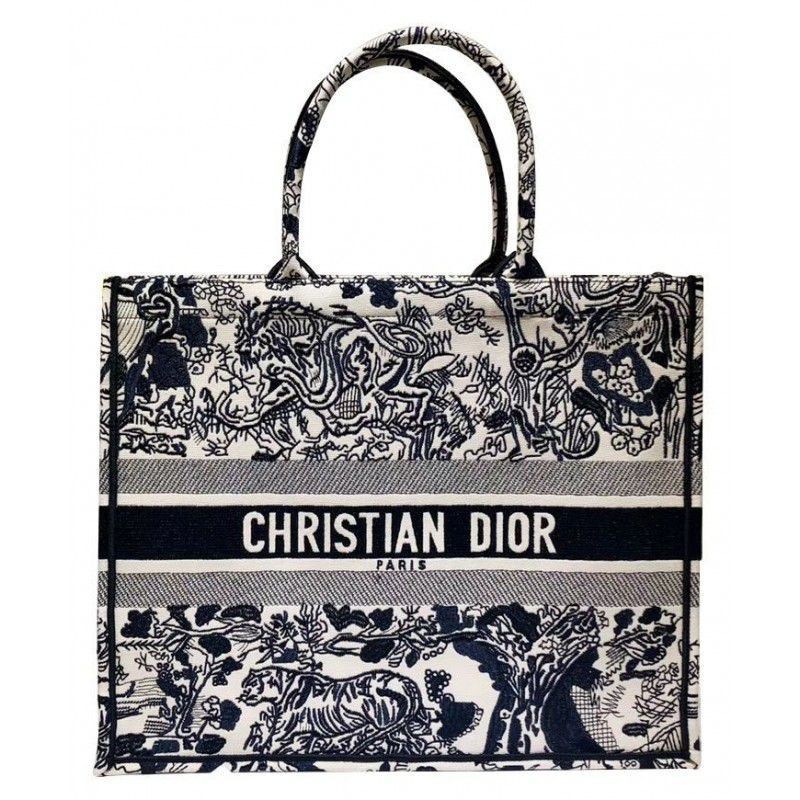 Best Christian Dior Book Tote bag Gray