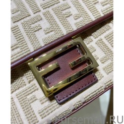 Replicas Fendi Baguette Bag In Sardinian jacquard 8BR600 Apricot