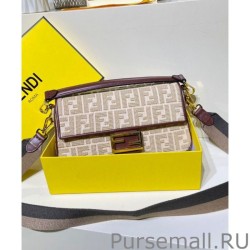 Replicas Fendi Baguette Bag In Sardinian jacquard 8BR600 Apricot