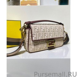 Replicas Fendi Baguette Bag In Sardinian jacquard 8BR600 Apricot