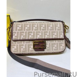 Replicas Fendi Baguette Bag In Sardinian jacquard 8BR600 Apricot