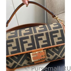 Replicas Fendi Baguette FF Canvas Bag 8BR600 Coffee